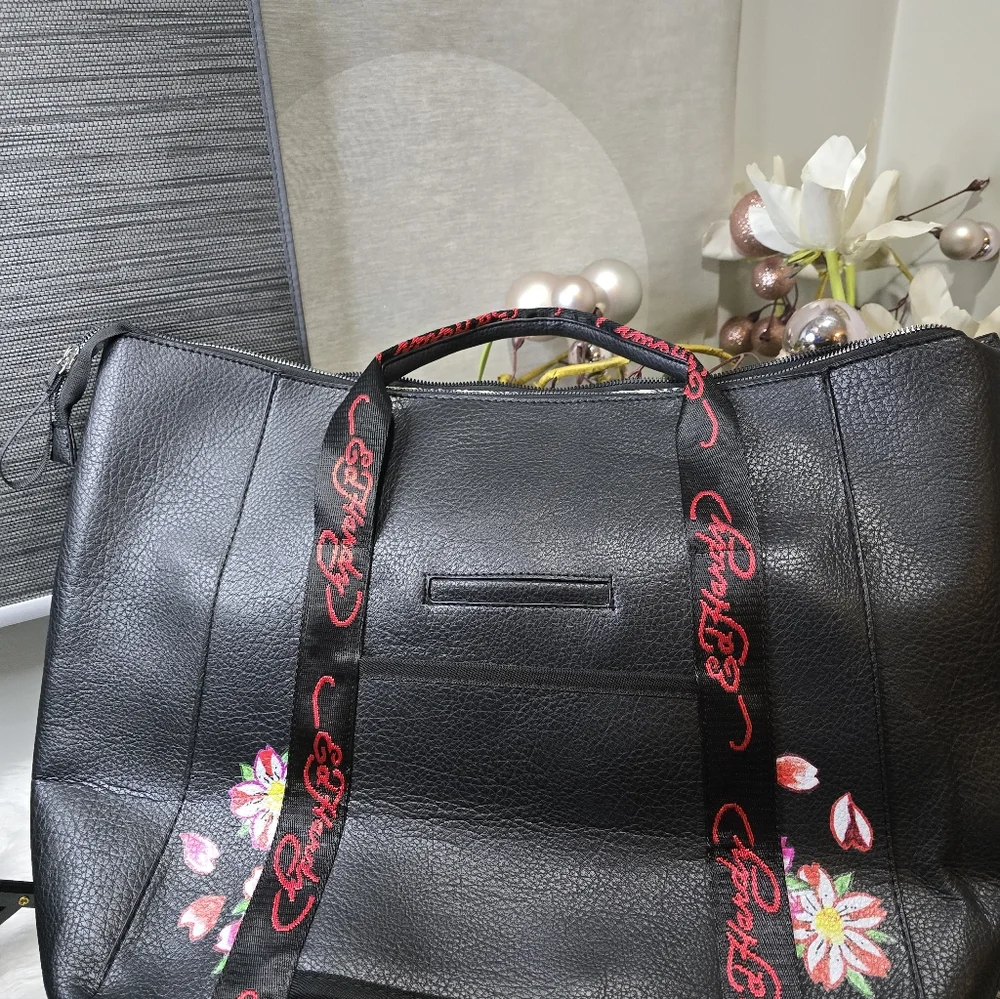 Ed Hardy Large Weekender Faux Leather Bag in Love Kills Slowly New